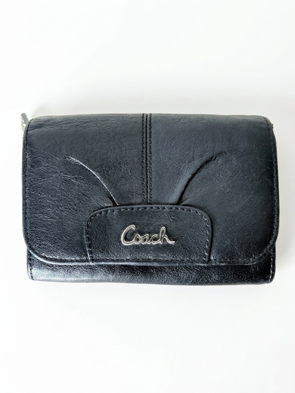 COACH Black Leather Ashley Wallet *FLAW*